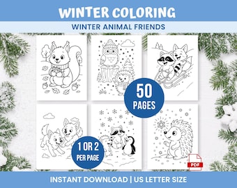 Coloriages D'hiver, Livre De Coloriage D'hiver, Coloriages D'animaux, Feuilles À Colorier D'hiver, Coloriages De Noël, Activités D'hiver Pour Enfants