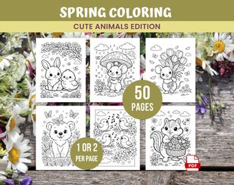 Frühling Malseiten, Frühling Malbuch, Ausmalbilder Tiere, Malbücher Frühling, Ostern Malseiten, Frühling Aktivitäten für Kinder