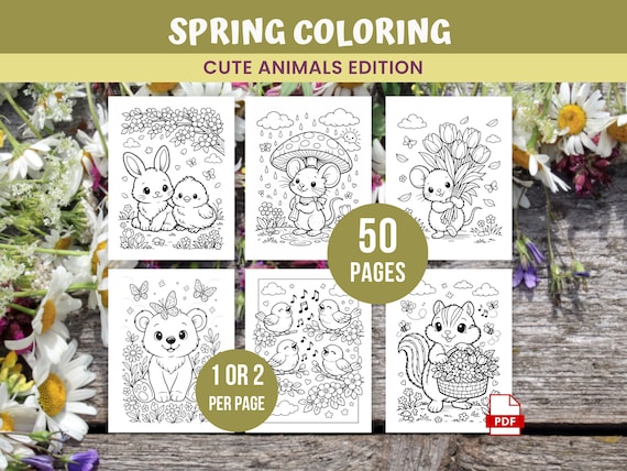 Spring Coloring Pages, Spring Coloring Book, Animal Coloring Pages, Spring Coloring Sheets, Easter Coloring Pages, Kids Spring Activities