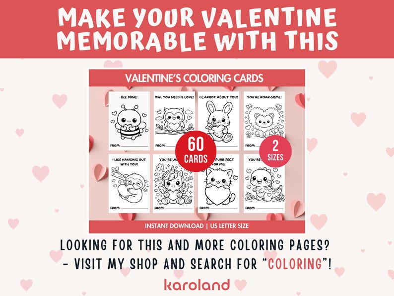 Valentines Coloring Pages, Valentine Coloring Book,Valentines Coloring Sheets, Animals Valentine Coloring Pages, Kids Valentine Activities image 9