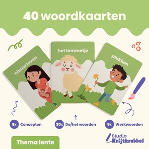 Cartes de mots Printemps | Cartes de mots pour les groupes 1 et 2 | Apprentissage thématique en classe !