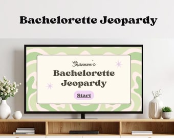 Groovy Bachelorette Jeopardy Game: Retro Bridal Party (Canva Template Digital Download)