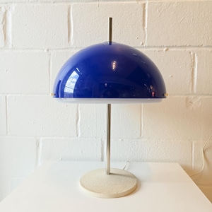 Mushroom Acrylic Space Age Blue and White Table Lamp
