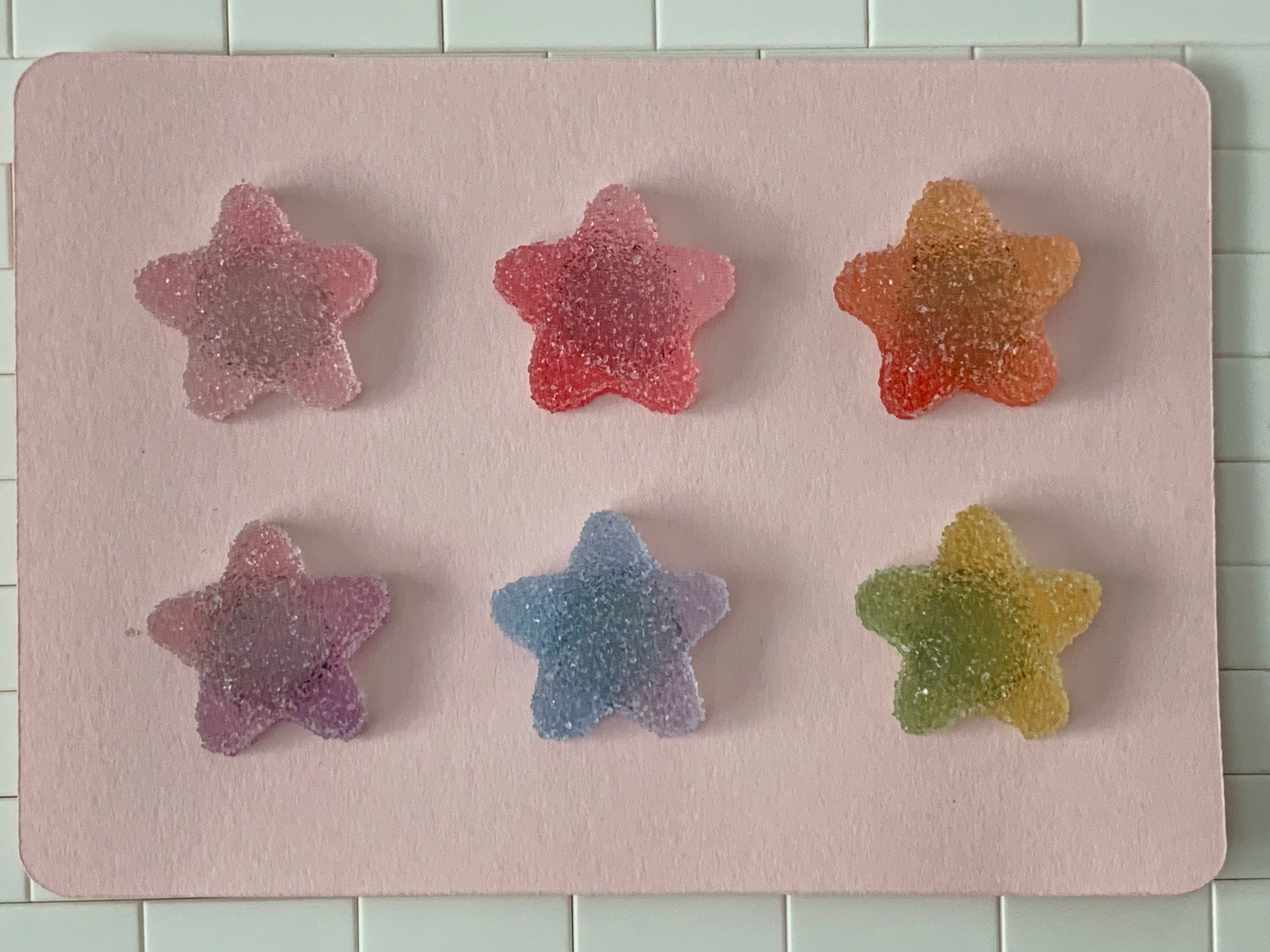 Gummy Stars Sugar Coated Rainbow Color Miniature Fridge Etsy