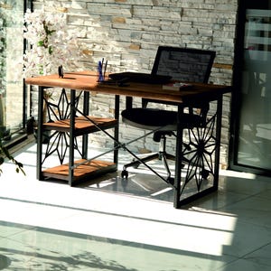 Mesa de madera maciza de nogal, mesa de madera maciza de nogal, mesa de madera maciza de nogal, mesa de trabajo industrial de nogal, escritorio, mesa de madera maciza de nogal ...