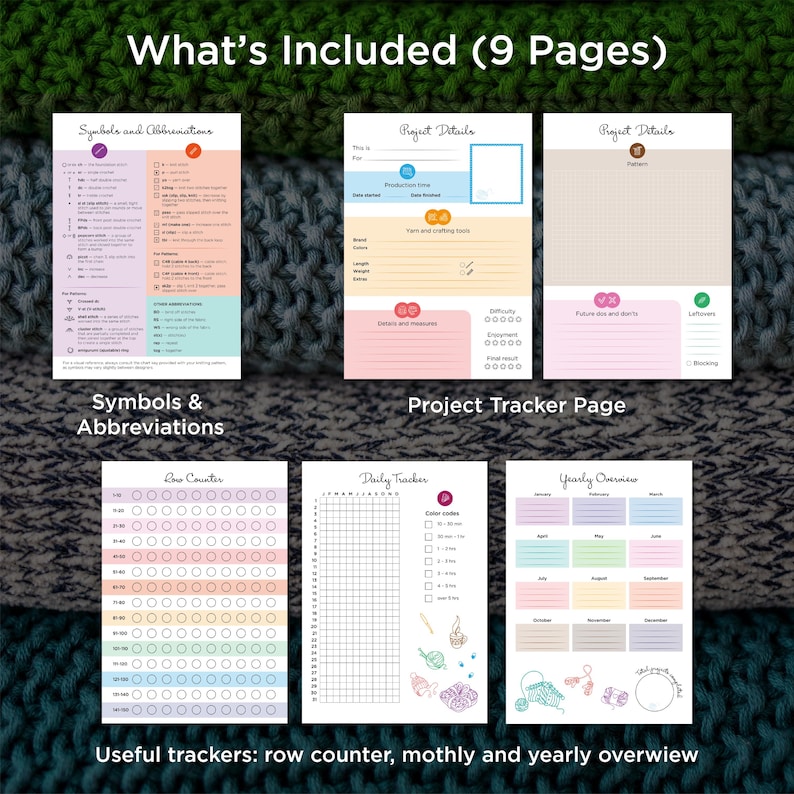 Crochet & Knitting Planner Printable PDF | Project Tracker, Yarn ...