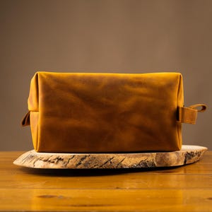 X Large Dopp Kit aus echtem Leder, elegantes Design, Qualität Reißverschluss, perfekte personalisierte Geschenk für Männer