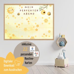 Rotina noturna para abelha infantil / plano de rotina com cartões de rotina / conjunto de rotina infantil / organizar o dia a dia das crianças / para imprimir