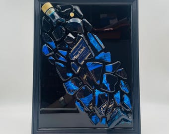 Johnnie Walker Year Of the Horse Blue Label Broken Bottle Art Epoxy Resin