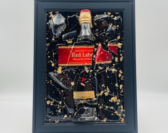 Johnnie Walker Red Label Broken Bottle Art Whisky-epoxyhars