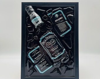 Jack Daniels Light Blue Master Broken Bottle Art epoxyhars