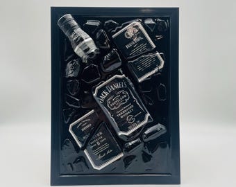 Jack Daniels Silver Epoxy Art Broken Bottle Epoxyresin