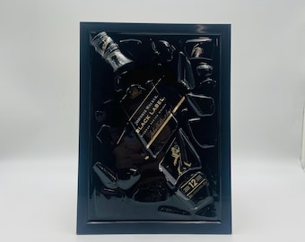 Whiskey Broken Bottle Art Johnnie Walker Black Label Epoxy Resin