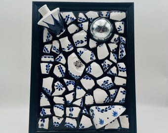 Clase Azul Broken Bottle Art Epoxy Resin Wall Decor Handmade Mosaic