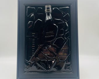 Johnnie Walker Black Label 12 Jahre alte Zerbrochene Flasche Kunst Epoxidharz