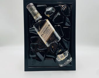 Whiskey Broken Bottle Art Johnnie Walker Platinum Label Epoxy Resin