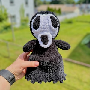 Handgjord Chenille Ghostface Virkad Plysch: Skräckfilmspresent