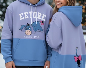 ディズニー イーヨー くまのプーさん オールオーバープリント パーカー、キュートなイーヨー パネル 3D パーカー、くまのプーさん パーカー、マジックキングダム、ディズニーランド コスチューム