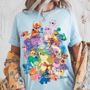 Maglietta retrò del gruppo Disney Lilo & Stitch, maglietta Stitch Experiment 626, il cugino di Stitch Reuben Pleakley, Ohana significa famiglia, Disney Aloha Hawaii