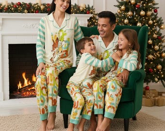 Disney Zootopia 2 Satin Pyjamas Set, Lustige Nick Wilde Judy Hopps Pyjamas Set, Disney Urlaub Familie Passende Nachtwäsche