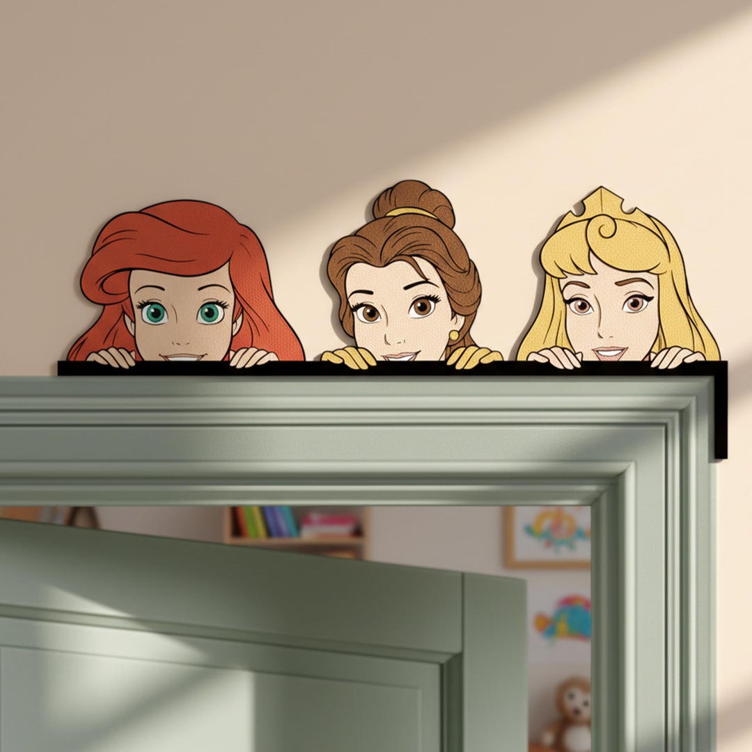 Disney Princess Door Corner Sign, Ariel Belle Aurora Wooden Door Topper ...