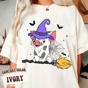 Cute Pua Witch Moana Halloween T-shirt, Spooky Season Pua Pig Shirt, Disney Mickey Not So Scary Party 2025 Tee, Disneyland Family Trip Tee