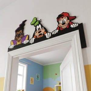 A Goofy Movie Door Corner Sign, Powerline Stand Out World Tour Wooden Door Topper, Max and Goofy Door Decor, Disney Kids Room Decor