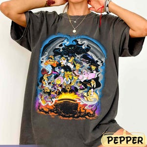 Vintage Disney Villains Group Characters T-shirt, Chernabog Evil Queen Cruella Ursula Maleficent Tee, Evil Witch Shirt, Disneyland Trip 2025