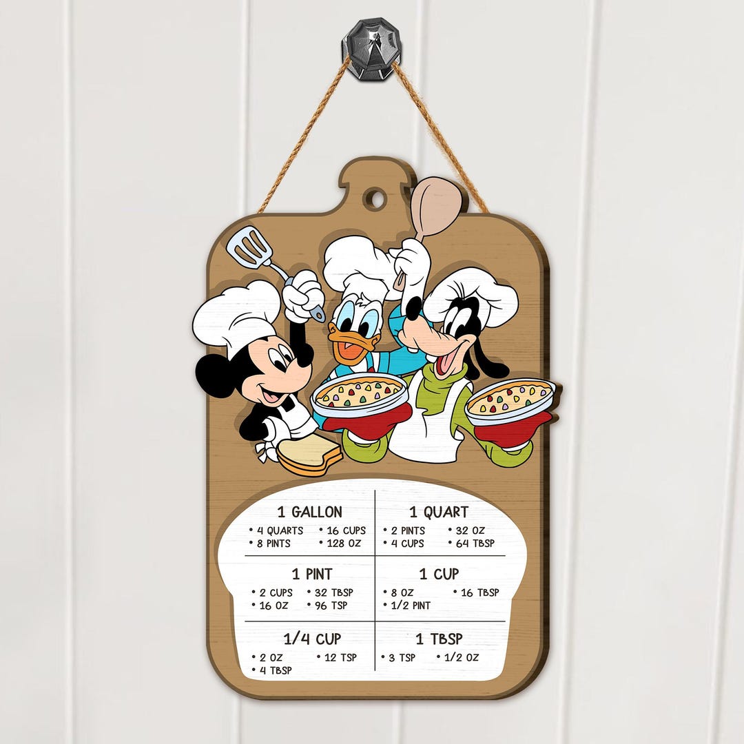 Kitchen Lettering Disney Disney Mickey & Goofy Donald Duck Chefs Kitchen Wood Sign, Disney ...