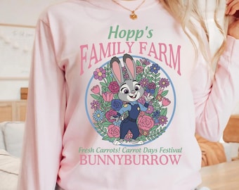 Camiseta floral de Judy Hopp de Disney Zootopia 2, camiseta de zanahorias frescas de la granja familiar de Judy Hopp de Bunnyburrow, atuendos para el festival Carrot Days