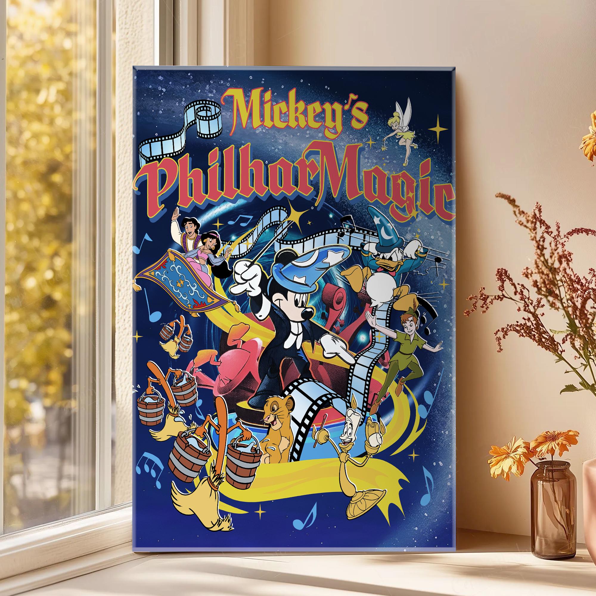 Discover Vintage Fantasia Sorcerer Mickey Mouse Poster, Disney Mickey and Friends, Kids Bedroom Decor, Nursery Wall Art, Disneyland Gift