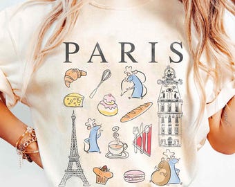 Disney Ratatouille Doodles Of Paris T-shirt, Little Chef Remy France Shirts, Anyone Can Cook, Disneyland Family Matching Trip, Birthday Gift