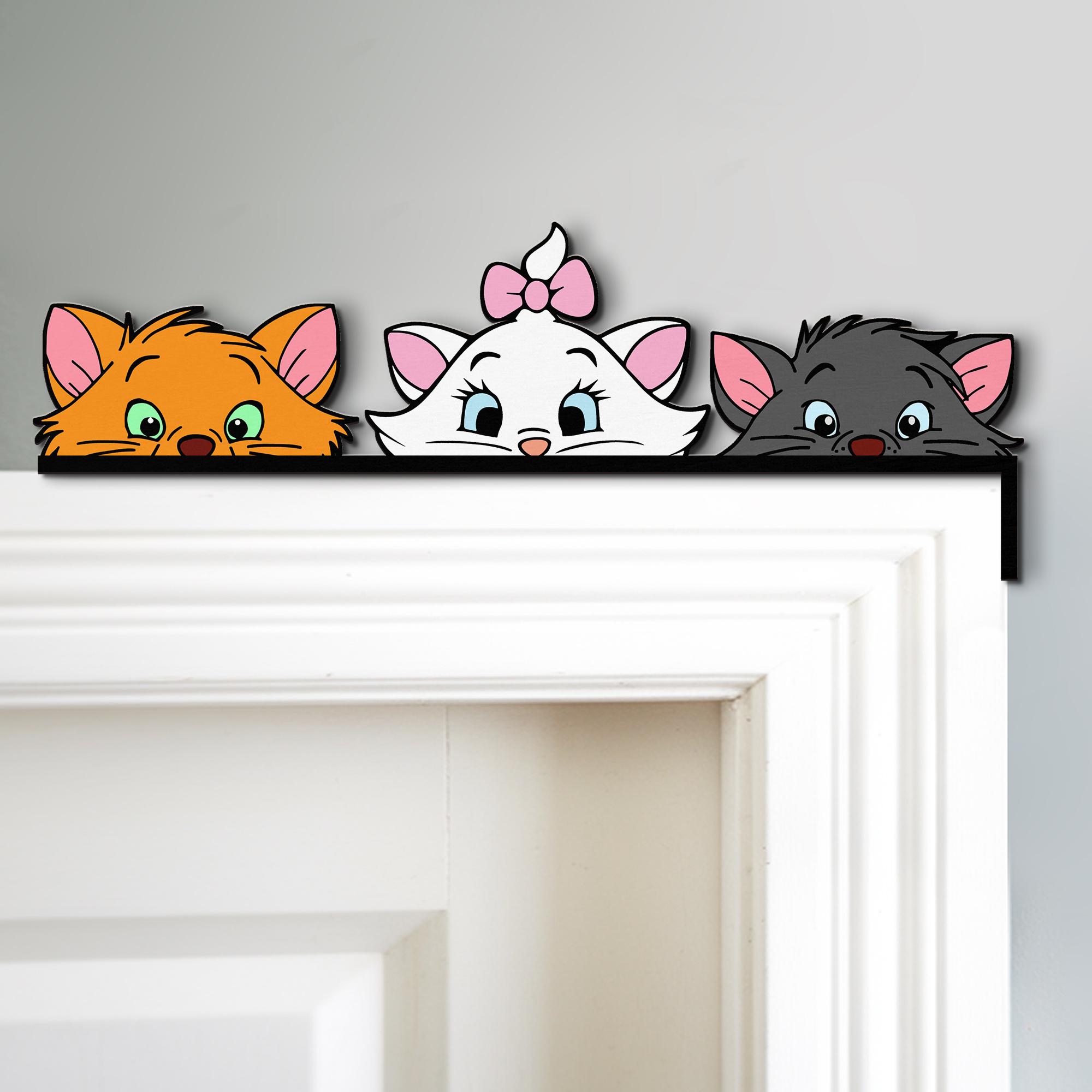 Aristocat Kitten Door Topper, Cute Cat Trio Door Frame Decor