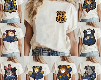 Disney Zootopia All Character Shirt, Disney Zootropolis Police Tee, Disney Family Vacation Matching Trip Outfits
