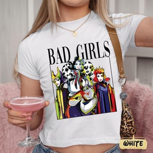 Disney Villains Bad Girls Baby Tee, Ursula Maleficent Cruella Evil Queen Cropped Shirt, Witchy Cropped Tank Top, WDW Disneyland Girls Trip