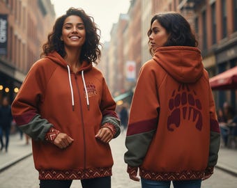 Disney Brother Bear 3D Zip Hoodie, Kenai Koda Alaska Brown Unisex Hoodie, Brotherhood Tribal Pattern Hoodie, Disney Family Matching Outfit