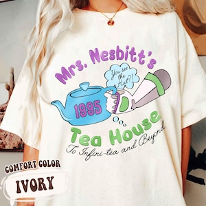 Disney Mrs. Nesbitt’s Tea House 1995 T-shirt, To Infini-tea and Beyond Tee, Toy Story Buzz Lightyear Shirt, Disneyland Family Trip 2025
