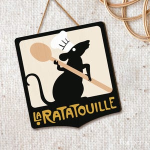 Disney Pixar Ratatouille Wood Sign, Remy Chef Sign, Disney Kitchen Wall Art, Remy Chef Decor, French Bistro Sign, Pixar Inspired Home Gift