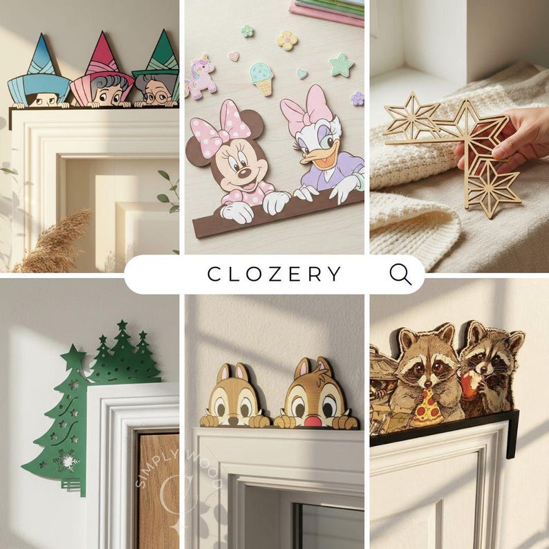 Disney Villains Door Corner Sign, Maleficent Ursula Evil Queen Wood Topper, Peeking Villains Wall Art, Wicked Queen Home Decor image 8