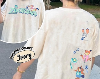 Two Sided Disney Zootopia 2 Shirt, Nick Wilde Judy Hopps Gary De Snake Tee, Disney Family Vacation Matching Trip Outfits
