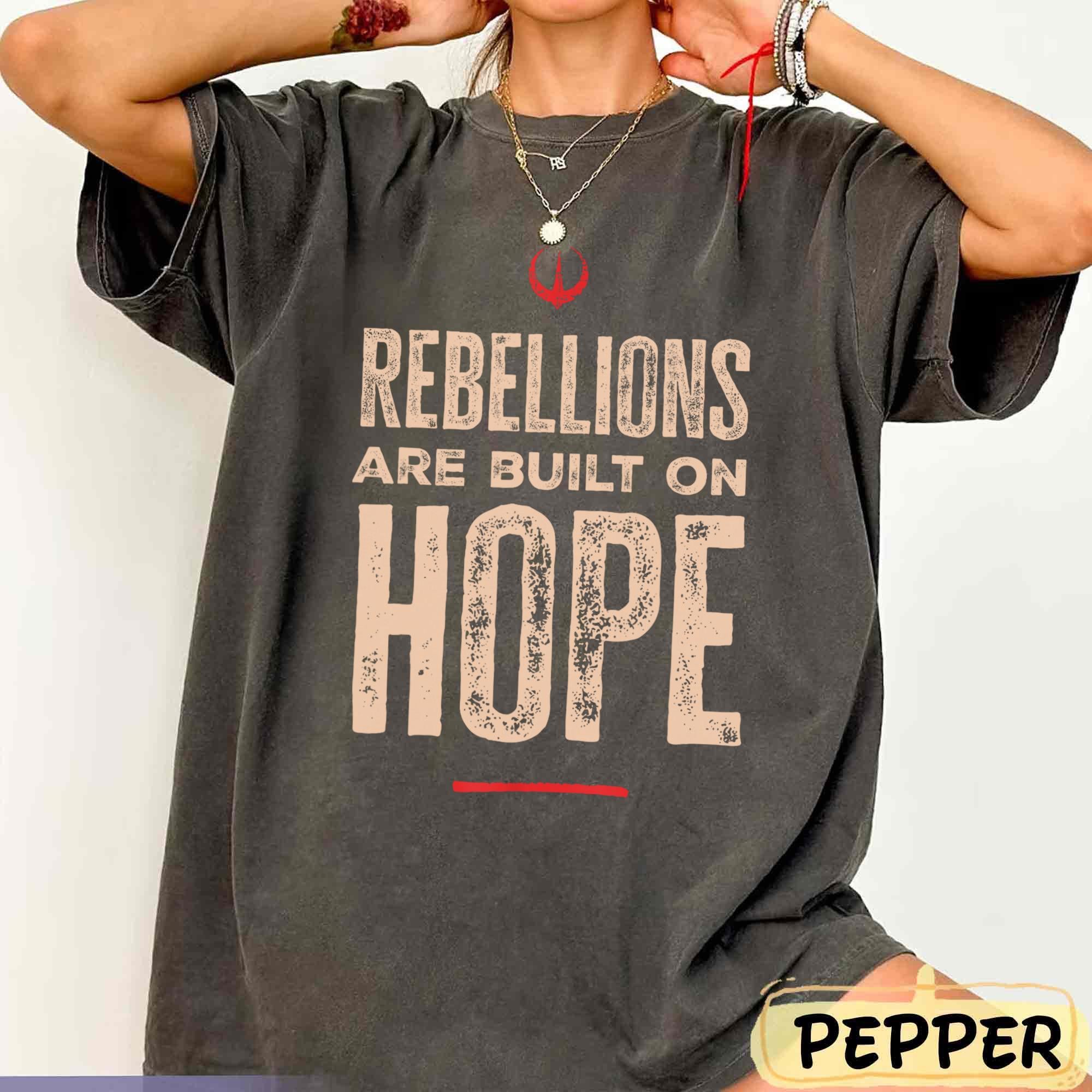 Star Wars Rebellions Are Built On Hope Grunge Style T-shirt, Retro Star Wars Rebel Tee, Star Wars Day 2025, Hollywood Studio, Galaxy's Edge