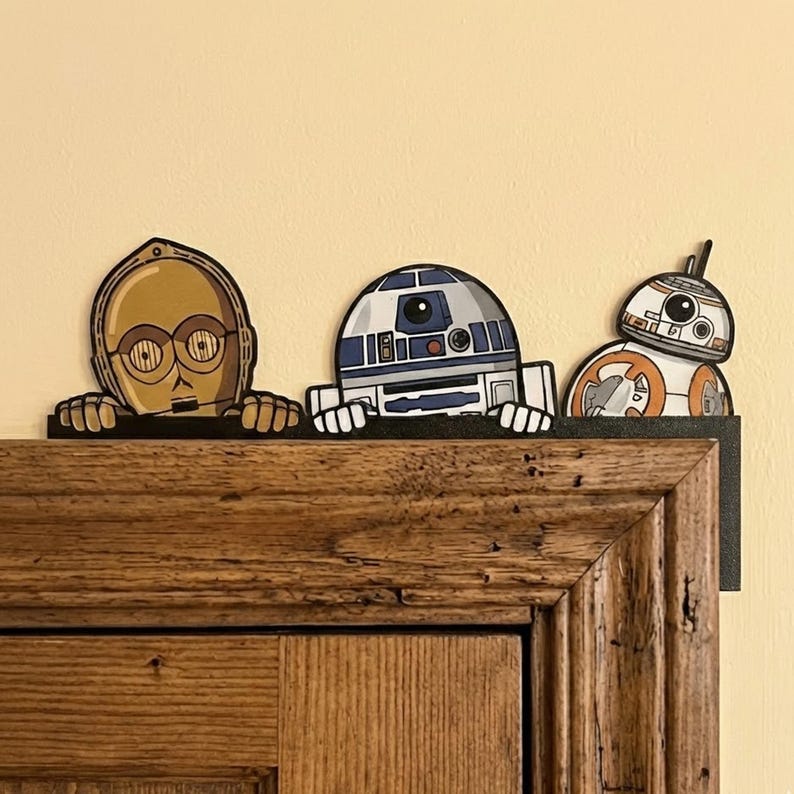 Galaxy Droid Door Topper, Cute Robot Shelf Sitter Decor, Space ...