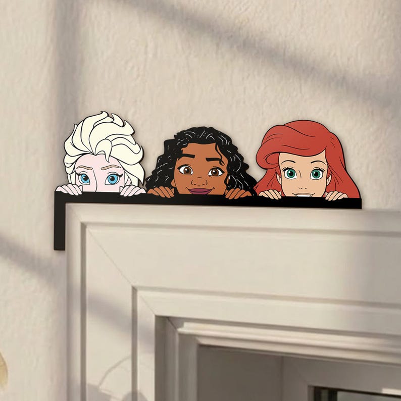 Disney Princess Door Corner Sign, Ariel Belle Aurora Wooden Door Topper ...