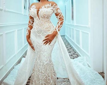 Luxury Wedding Dress | Wedding Reception Dress | Birthday Dress | Red Carpet Dress | Prom Dress | Wedding Guest Dress | Lace Corseted Gown