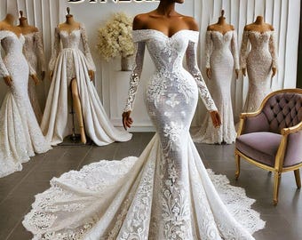 Several Luxury Wedding Dress | Mermaid Wedding Dress | Wedding Gown | Luxury Bridals | Wedding Reception Dress | Lace Corseted Gown