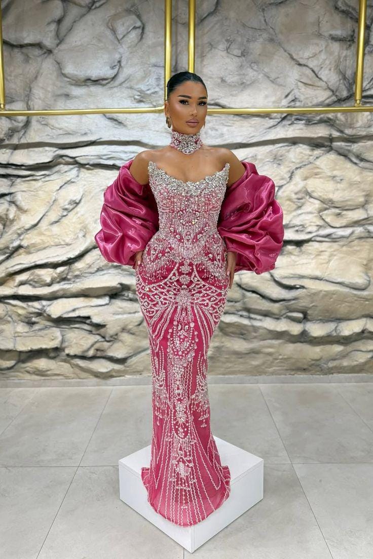 Luxury Prom Evening Dress | Birthday Dress | Reception Dress | Red Carpet Dress | Prom Dress | Wedding Reception Dress | Lace Corseted Gown