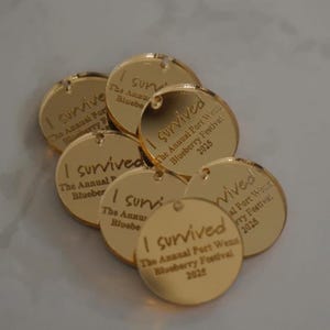 Personalized Circle Acrylic Mirror Tags | Custom Laser Engraved Name Tags for Baptism, Baby Showers, Event, Gifts, or event Favors Round Tag image 11