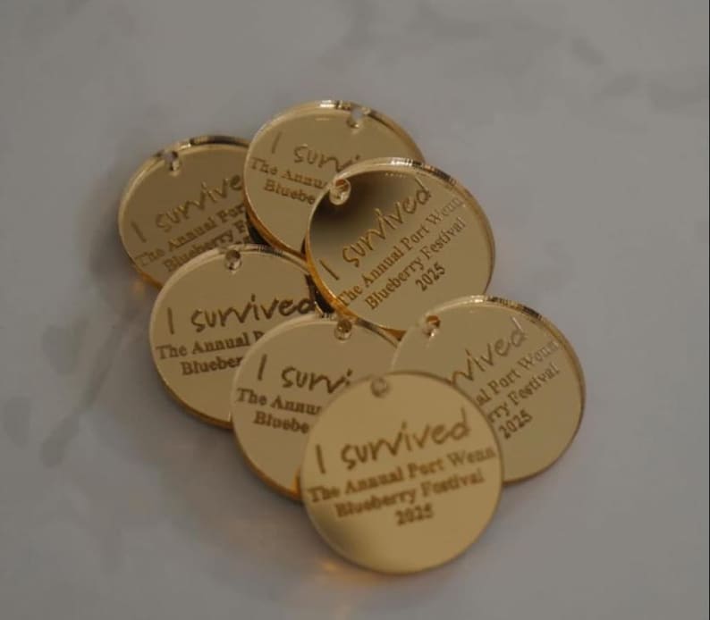 Personalized Circle Acrylic Mirror Tags | Custom Laser Engraved Name Tags for Baptism, Baby Showers, Event, Gifts, or event Favors Round Tag image 11