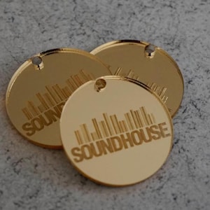 Personalized Circle Acrylic Mirror Tags | Custom Laser Engraved Name Tags for Baptism, Baby Showers, Event, Gifts, or event Favors Round Tag image 10