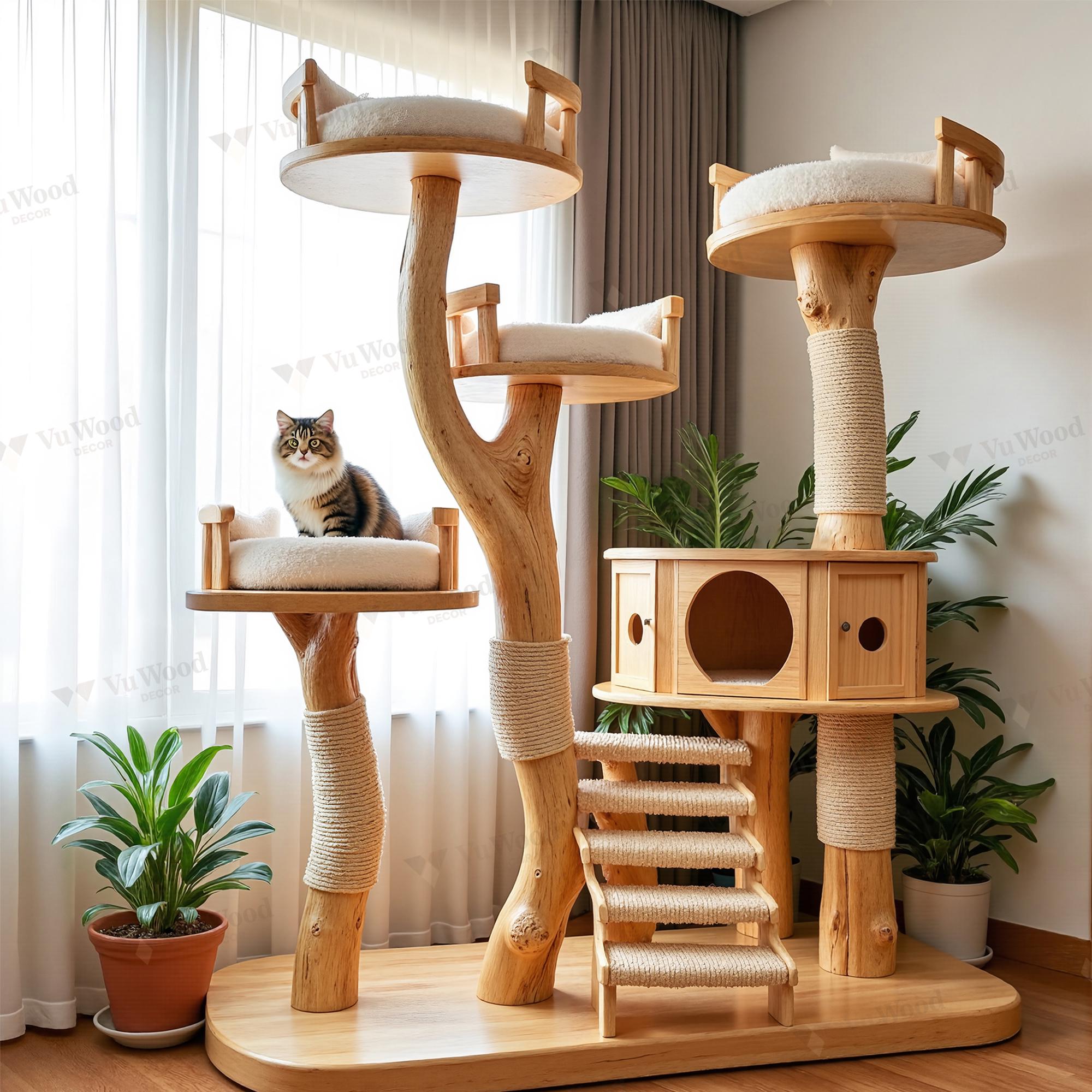 Buy Cat Tree Natural Wood Online In India India